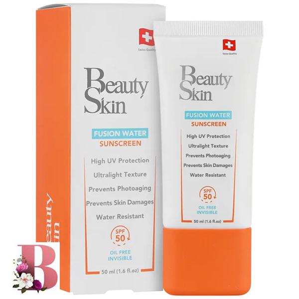 کرم ضد آفتاب فیوژن واتر بدون رنگ پوست چرب بیوتی اسکین spf50 حجم 50 میلی لیتر | Fusion Water Oil Free Sunscreen Cream SPF