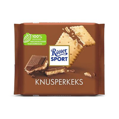 شکلات ریتر اسپرت مدل بیسکوئیت کره ای 100 گرمی | Ritter sport Knusperkeks Chocolate 100gr