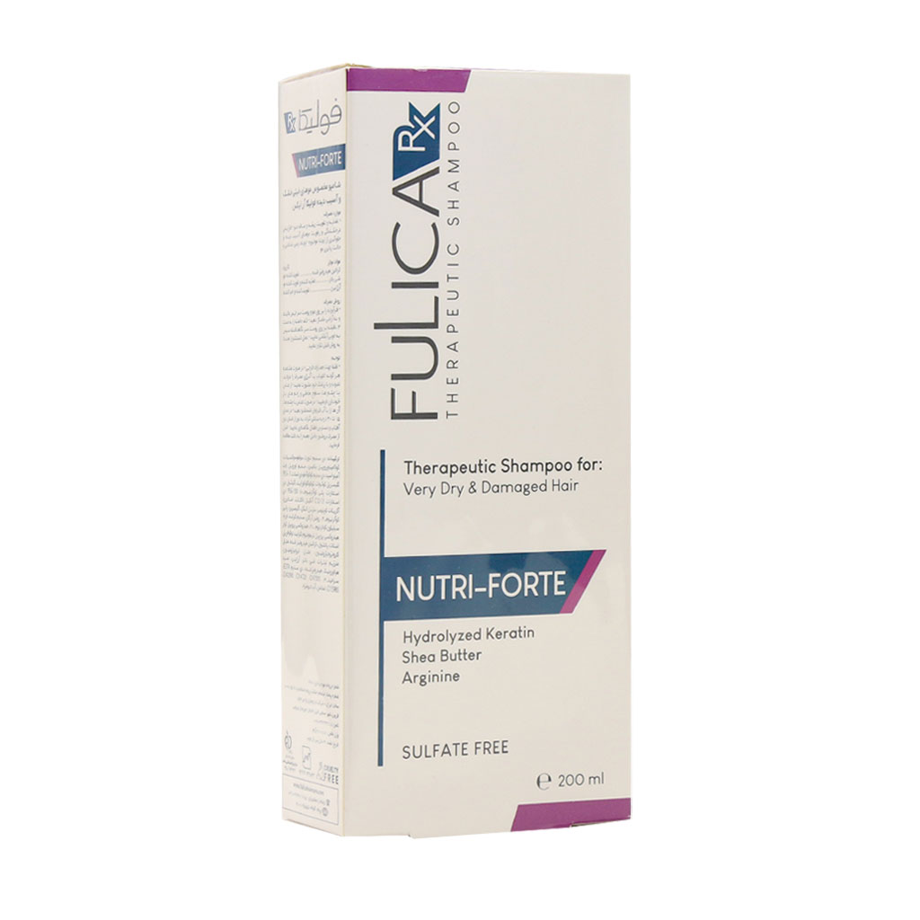 شامپو تقویت کننده و ترمیم کننده مو فولیکا مدل NUTRI-FORTE حجم 200 میلی لیتر | Fulica Rx Nutri Fort Very Dry And Damaged 