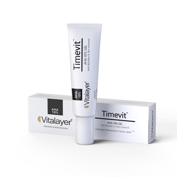 کرم ژل لایه بردار ویتالیر ٪10 AHA تایم ویت 30 میلی‌لیتر | Vitalayer Timevit AHA 10% Anti-Wrinkle & Skin Renewal Gel-Crea