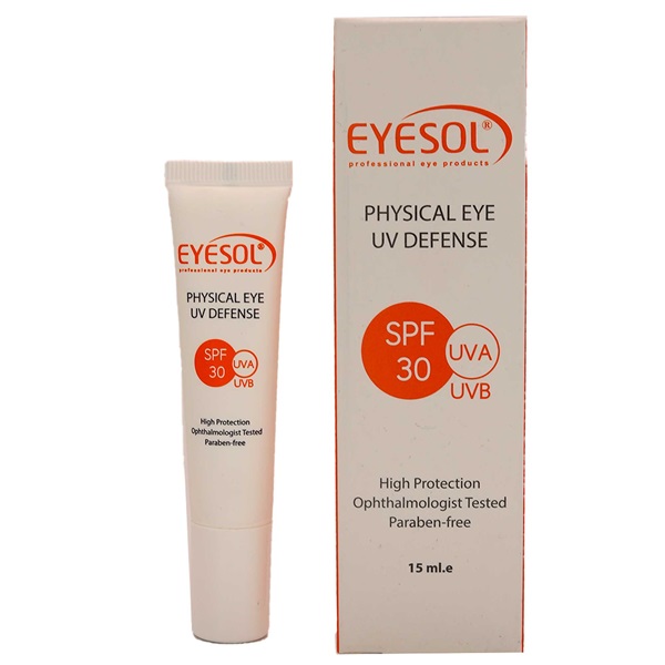 ضد آفتاب دور چشم بی رنگ آیسول 15 میلی لیتر | Eyesol Physical Eye Uv Defense 15 ml