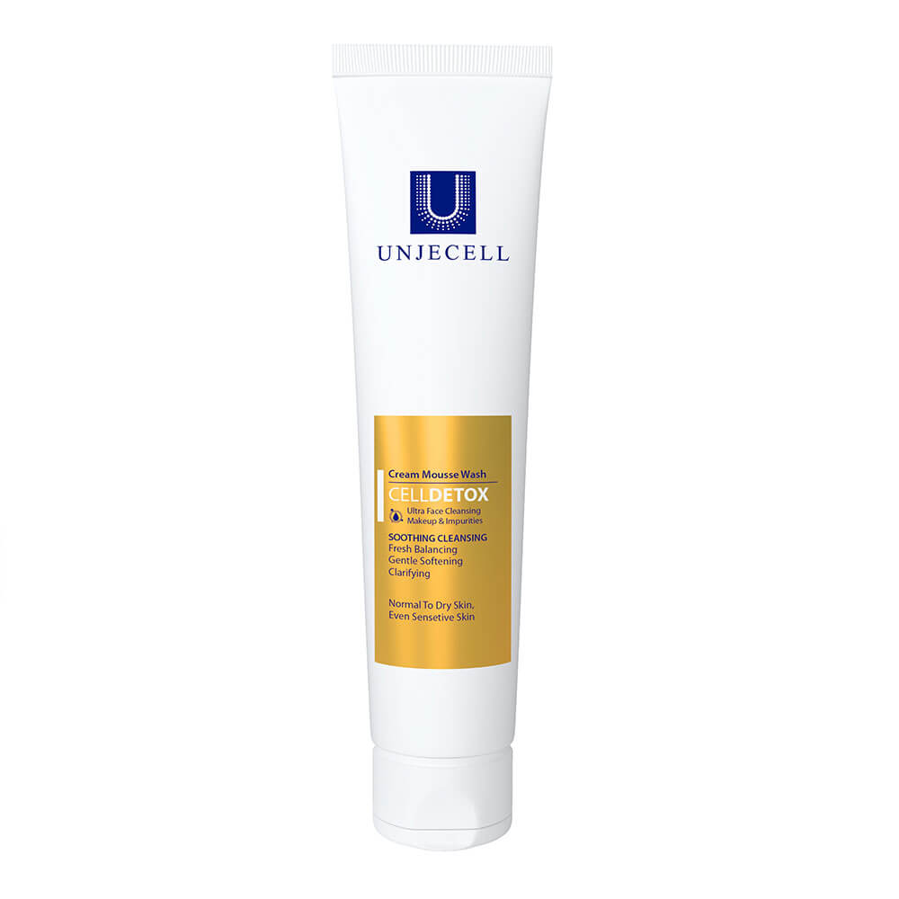 کرم موس شستشوی صورت آنژسل مناسب پوست خشک و معمولی حجم 100 میلی لیتر | Unjecell CellDetox Cream Mouse Wash 100 ml
