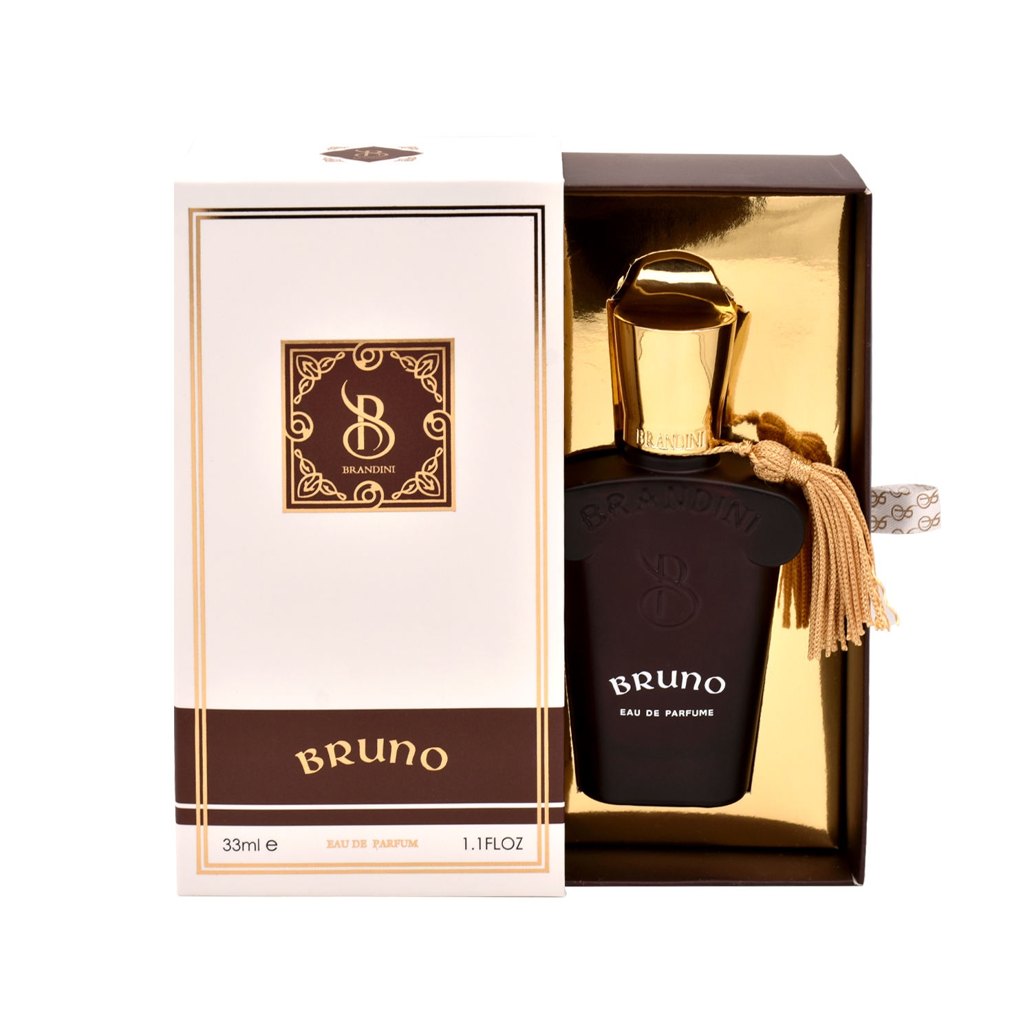 عطر جیبی مردانه و زنانه برندینی مدل برونو Bruno حجم 33 میلی لیتر | Brandini Bruno Eau De Parfum for women and men 33 ml