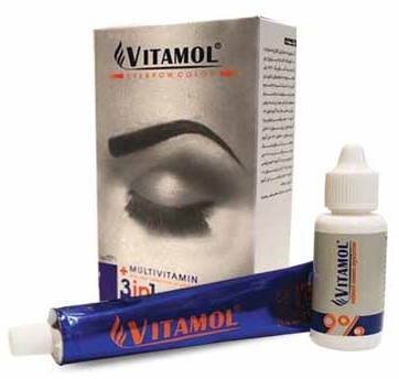 کیت رنگ ابرو ویتامول شماره B حجم 30 میلی لیتر رنگ قهوه ای روشن | Vitamol Eyebrow Color 30 ml No.B