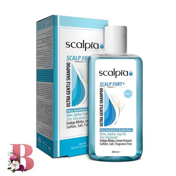 شامپو موهای بسیار حساس و شکننده اسکالپیا 200 میلی لیتر | Scalpia Scalp Fort Plus Ultra Gentle Shampoo 200 ml