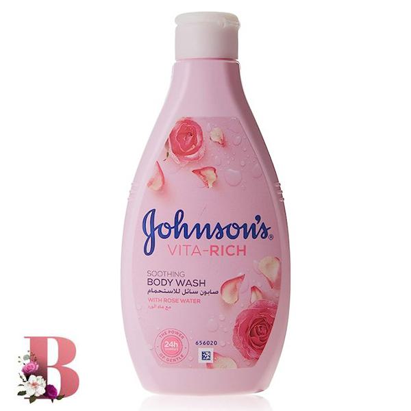 شامپو بدن جانسون حاوی عصاره گل رز حجم 400 میلی لیتر | Johnsons Vita Rich Soothing Body Wash 400Ml