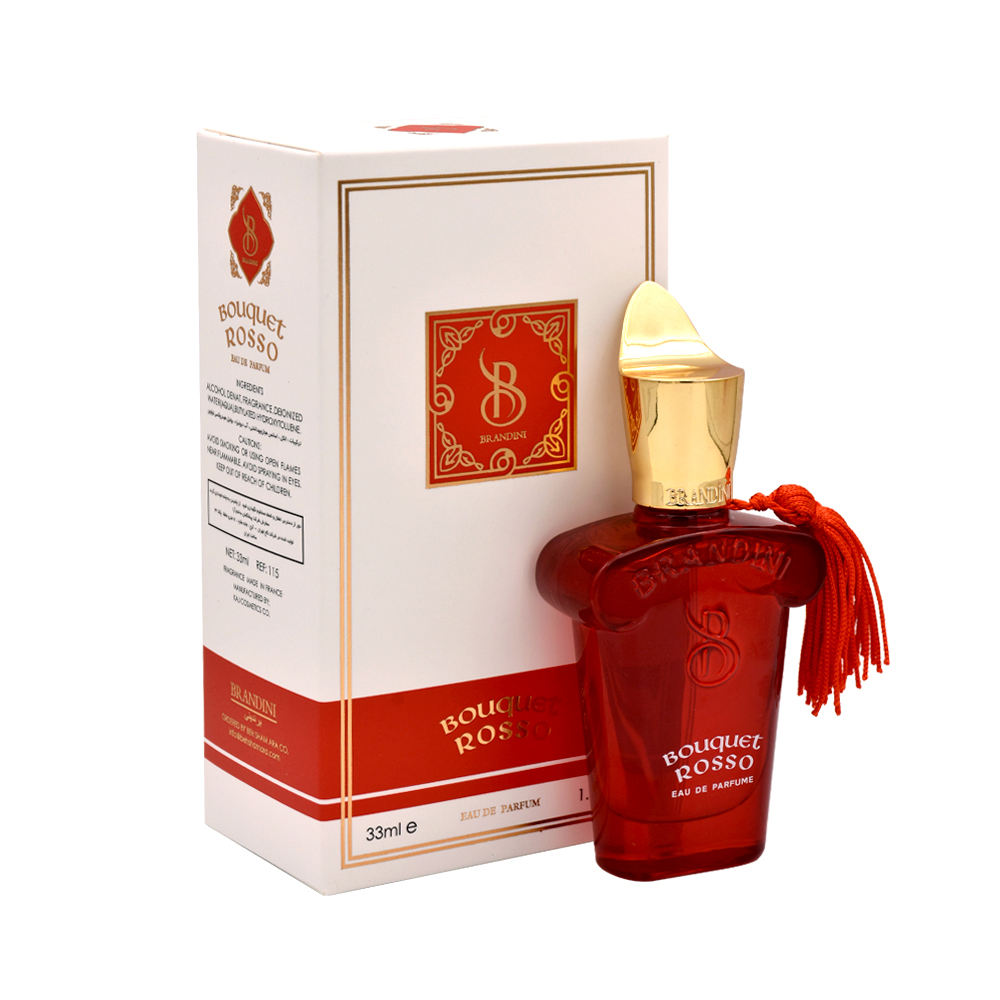عطر جیبی زنانه برندینی مدل بوکت رز Bouquet Rosso حجم 33 میلی لیتر | Brandini Bouquet Rosso Eau De Parfum for women 33 ml