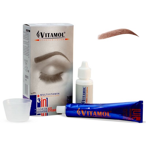 کیت رنگ ابرو بلوند طلایی روشن BG ویتامول حجم 30 میلی لیتر | Vitamol Eyebrow Color 30 ml No.BG