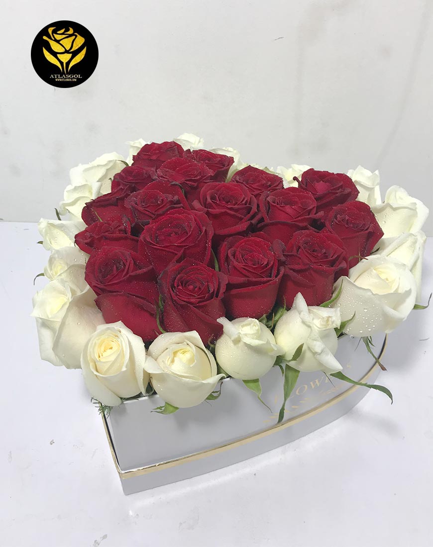 باکس سفید گل طرح قلب کد 206