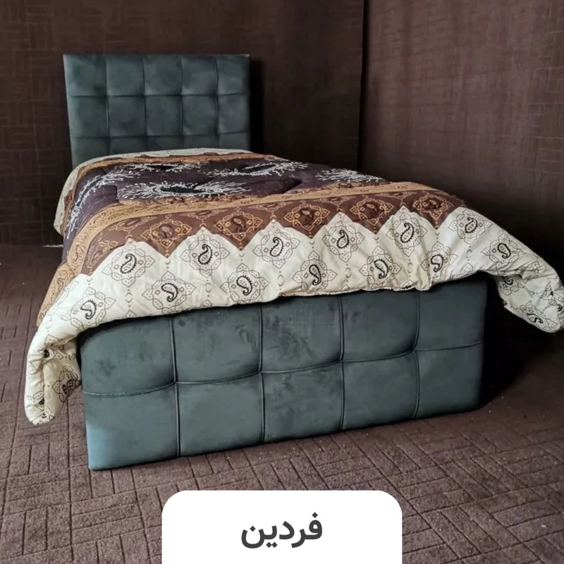 تخت خواب دو نفره کینگ (عرض 180) مدل آذر - رنگبندی 25 عددی