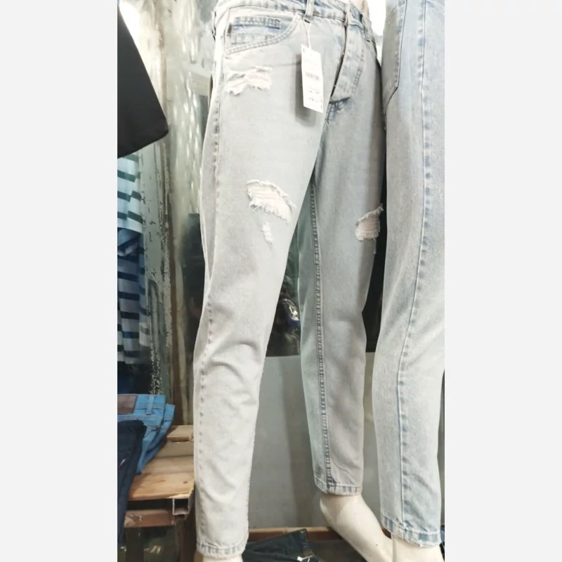 شلوار مام استایل ابی اسمانی