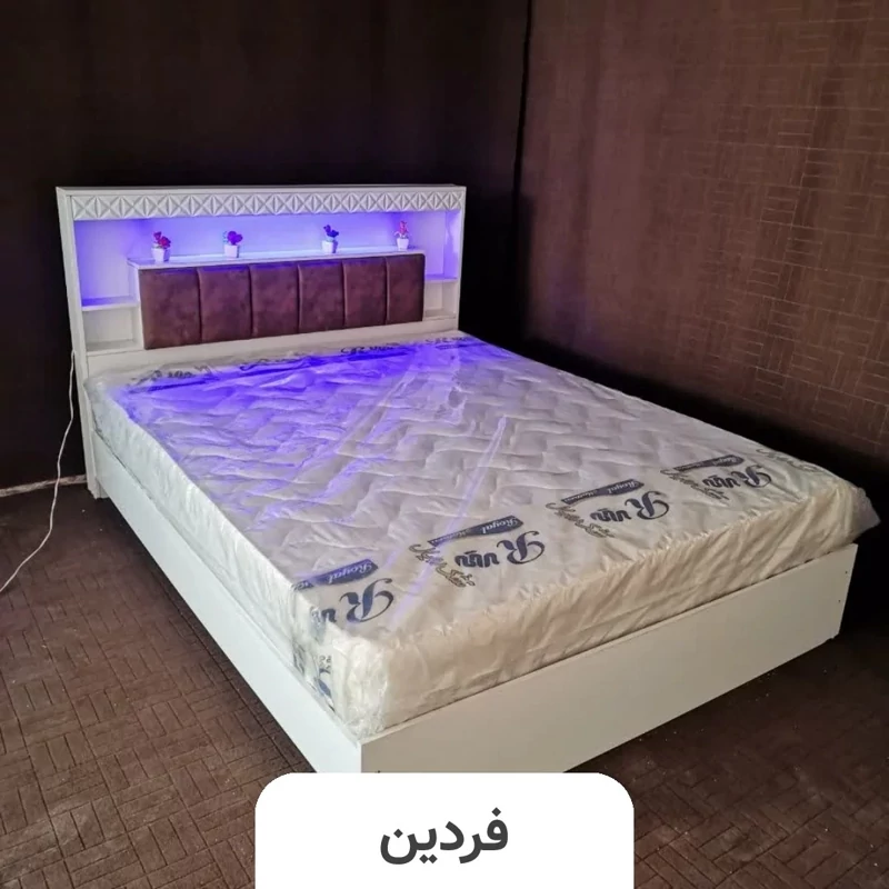 تخت خواب دو نفره (عرض 160) مدل آلیا - رنگبندی 50 عددی