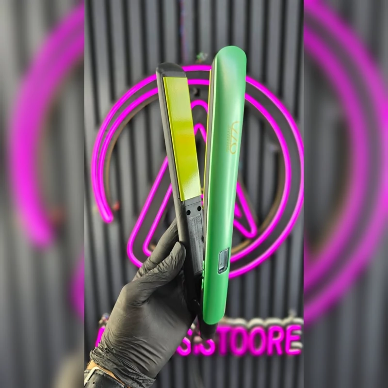 اتو مو حرفه ای لزو کار کاملا سالنی صفحه کراتینه نانو سرامیک صفحه نمایش دیجیتالی