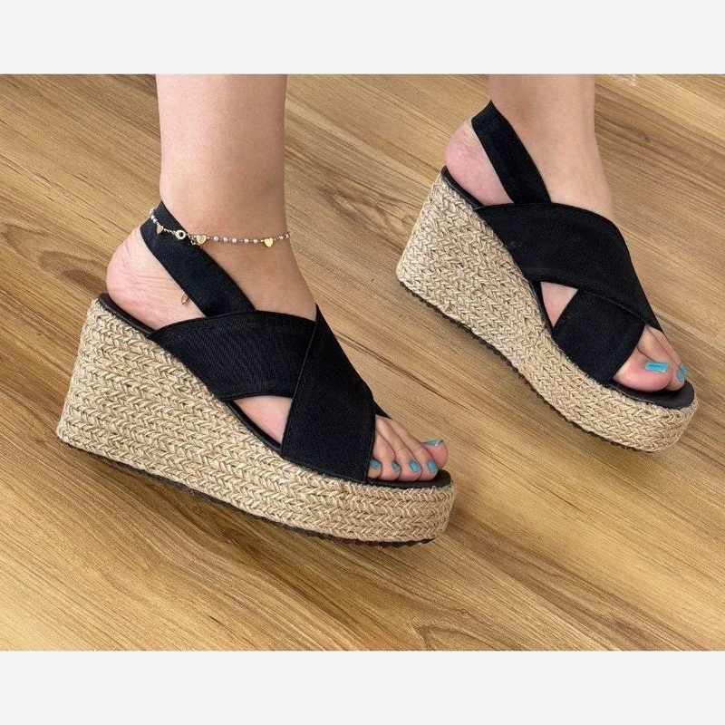 صندل طبی لژدار مجلسی زنانه کنفی زیره پیو ضربدری