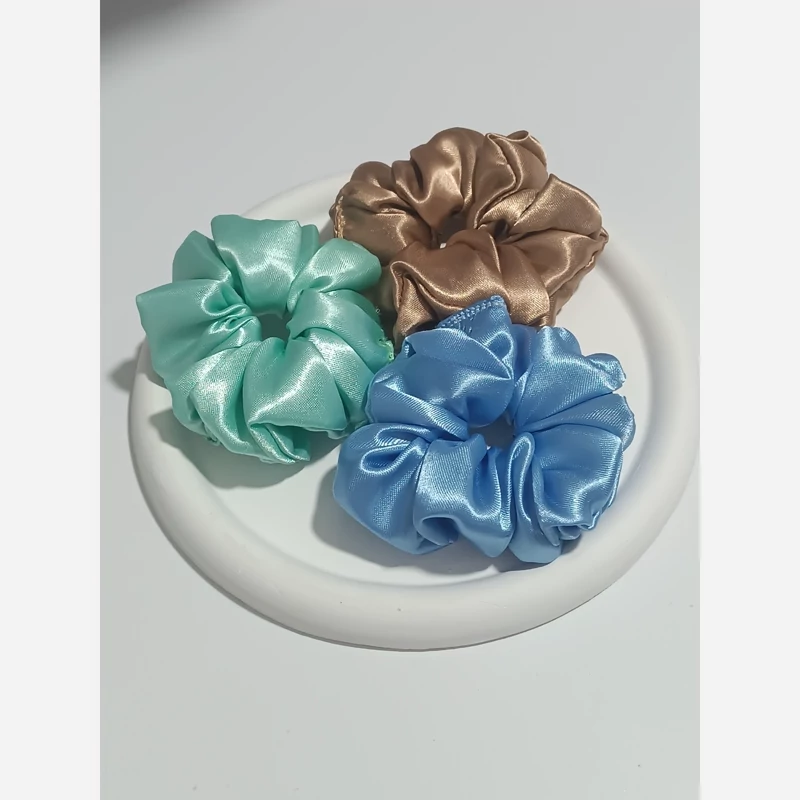 کش مو ساتن ساده اعلا اسکرانچی با رنگبندی جذاب