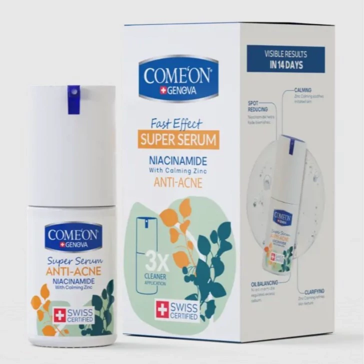 سوپر سرم ضد آکنه صورت کامان - 30 میل - کاهش منافذ باز پوست و جوش -- تاثیر سریع  Anti acne serum
