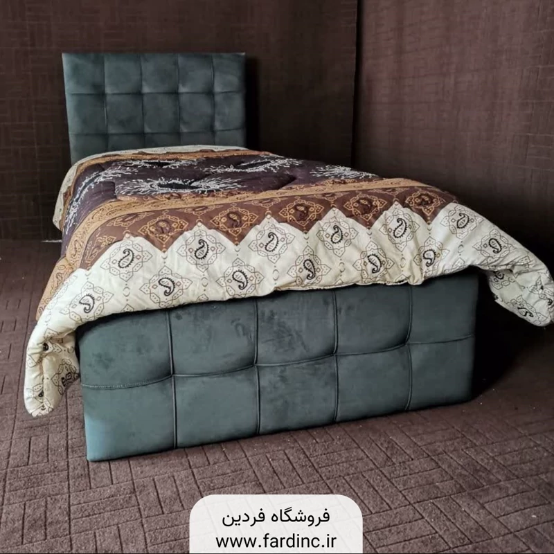 تخت خواب دو نفره (عرض 160) مدل آذر - رنگبندی 25 عددی