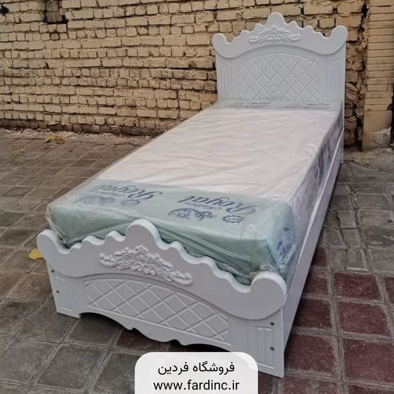 تخت خواب یک نفره کینگ (عرض 120) مدل ریرا - رنگبندی 20 عددی