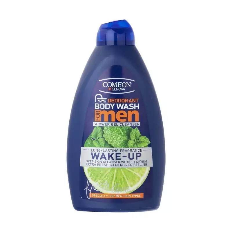 شامپو بدن ژلی کامان WakeUp ویکاپ 500 میلی - جلوگیری از خشکی و خارش پوست - کنترل تعریق بدن