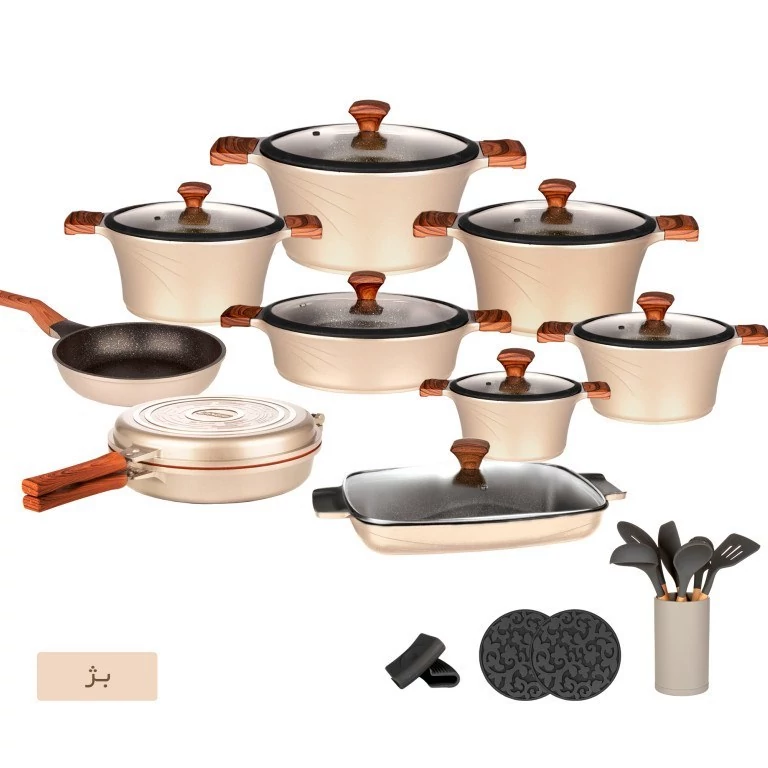 سرویس قابلمه 28 پارچه کاندید تیتانیوم با درب T