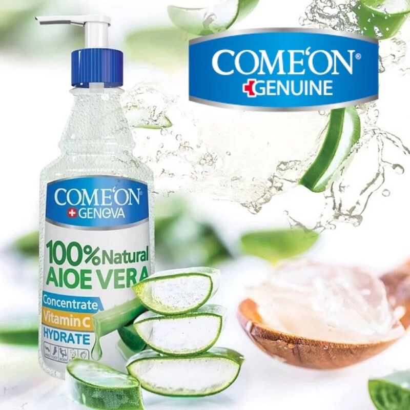 ژل آبرسان کامان آلوئه ورا 200 میل ویتامین سی vitamin c - مناسب انواع پوست دست صورت بدن