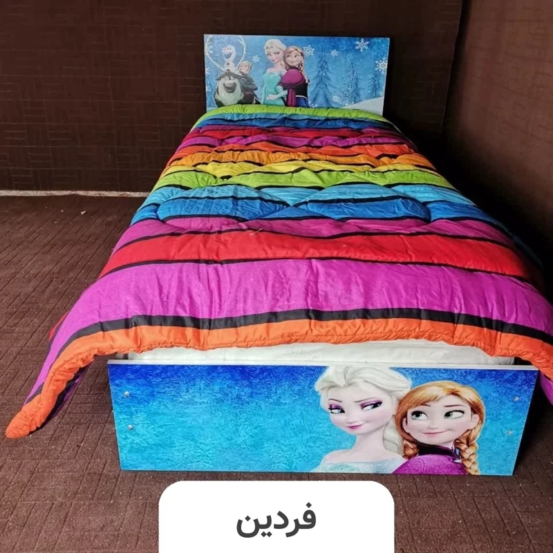 تخت خواب دو نفره کینگ (عرض 180) مدل السا و آنا فروزن - رنگبندی 20 عددی
