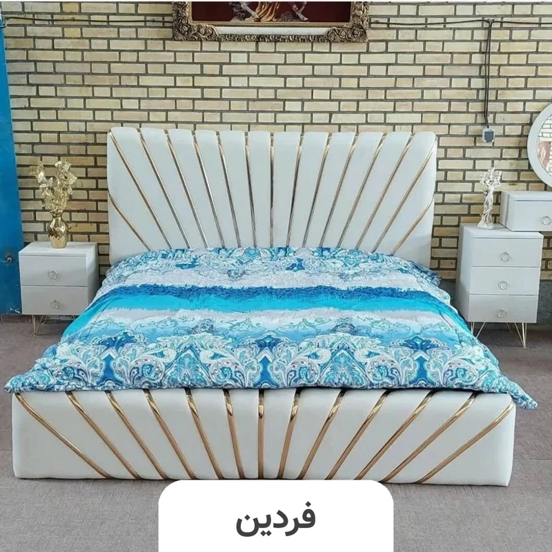 تخت خواب دو نفره (عرض 160) مدل خورشید - رنگبندی 25 عددی
