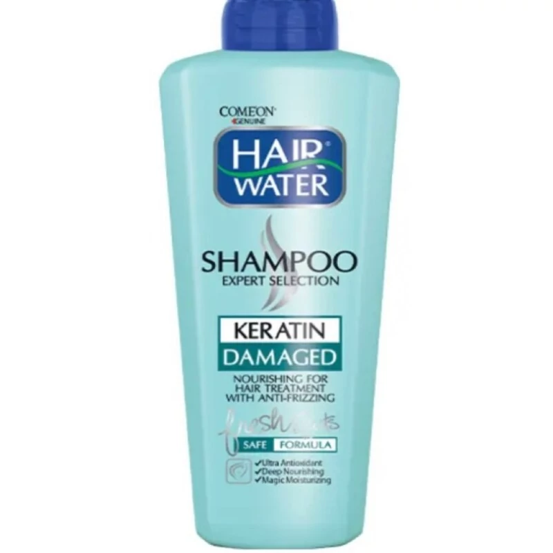 شامپو مو آسیب دیده کامان Come`On کراتین Keratin حجم 400 میل - رطوبت رسان کراتین مو نرم کننده - تثبیت رنگ بدون مواد