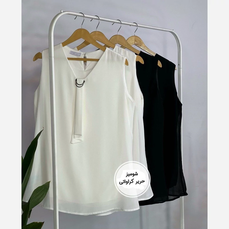 شومیز حریر کراواتی 