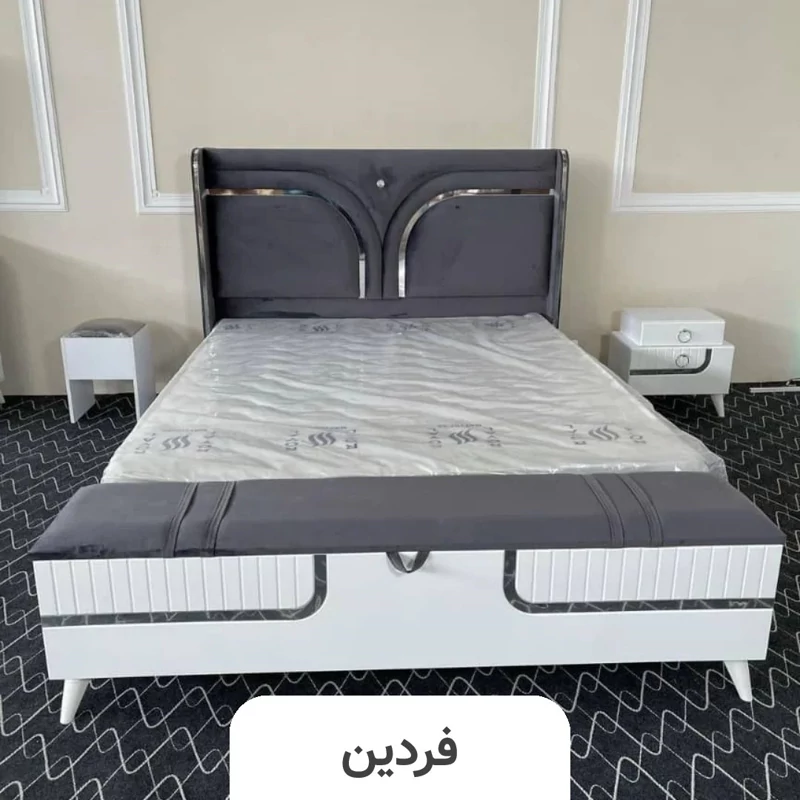 تخت خواب دو نفره (عرض 180) مدل یاس - رنگبندی 25 عددی