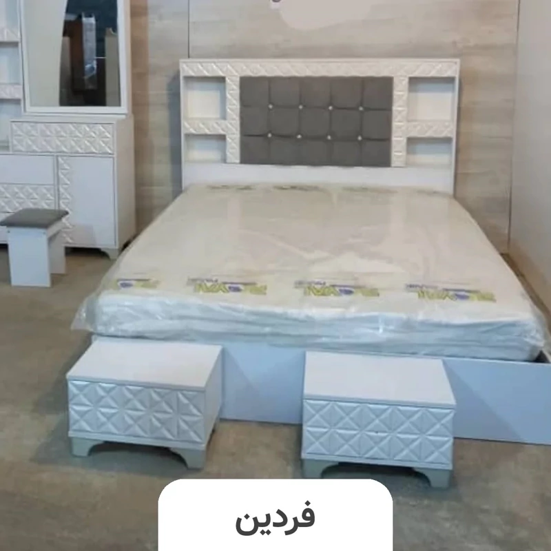 تخت خواب دو نفره (عرض 160) مدل شوکا - رنگبندی 25 عددی