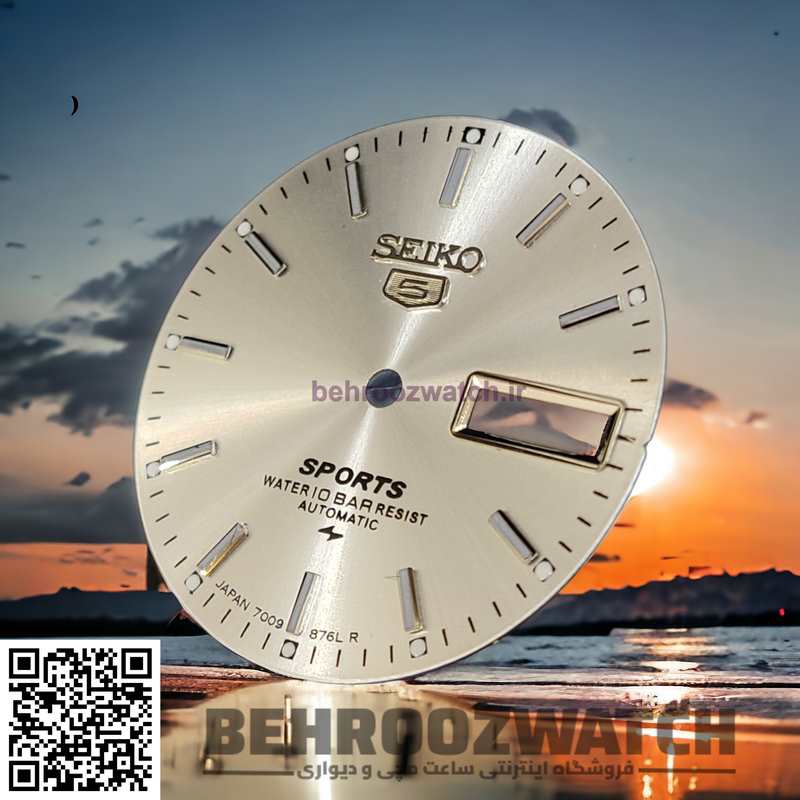 صفحه ساعت مچی سیکو 5 مردانه نقره ای اسپرت موتور 7009