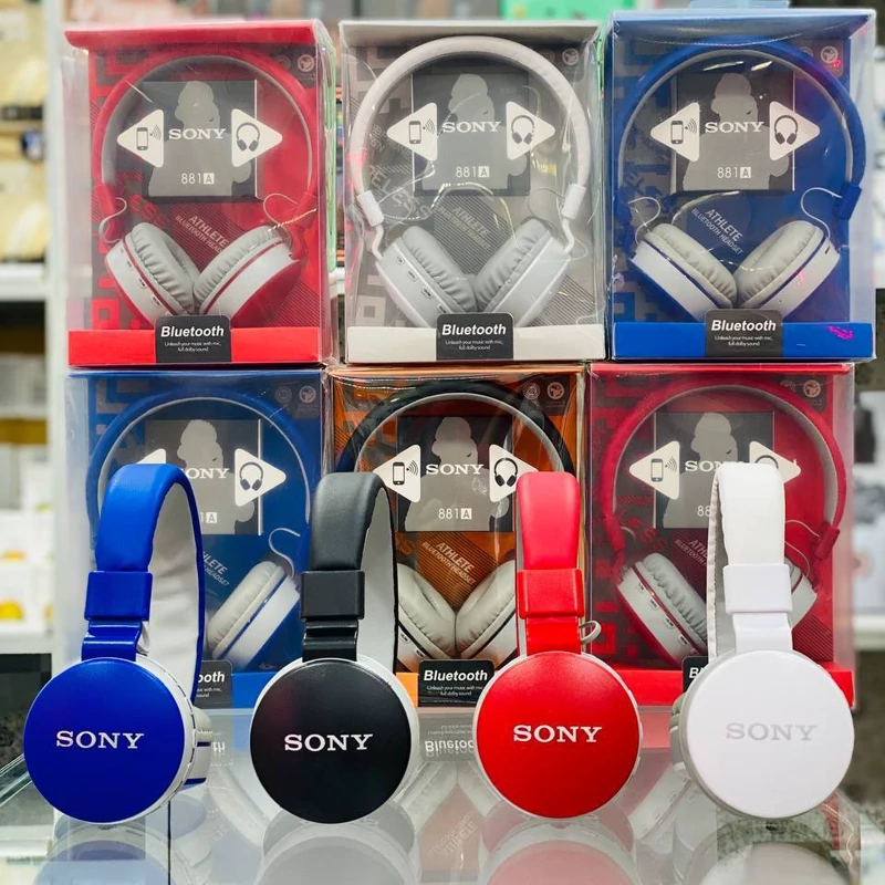 هدفون بلوتوثی SONY               
مدل بی سیم SONY-881A کیفیت عالی نشکن و ضد ضربه
