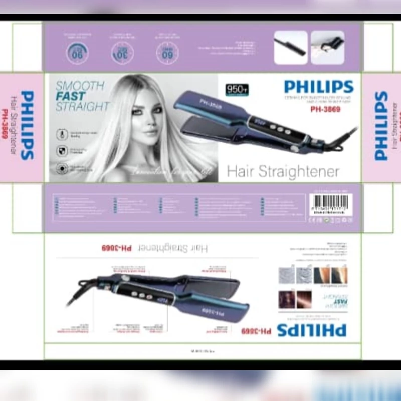 اتو مو فیلیپس حرفه ای صفحه پهن دما از 480 تا 980