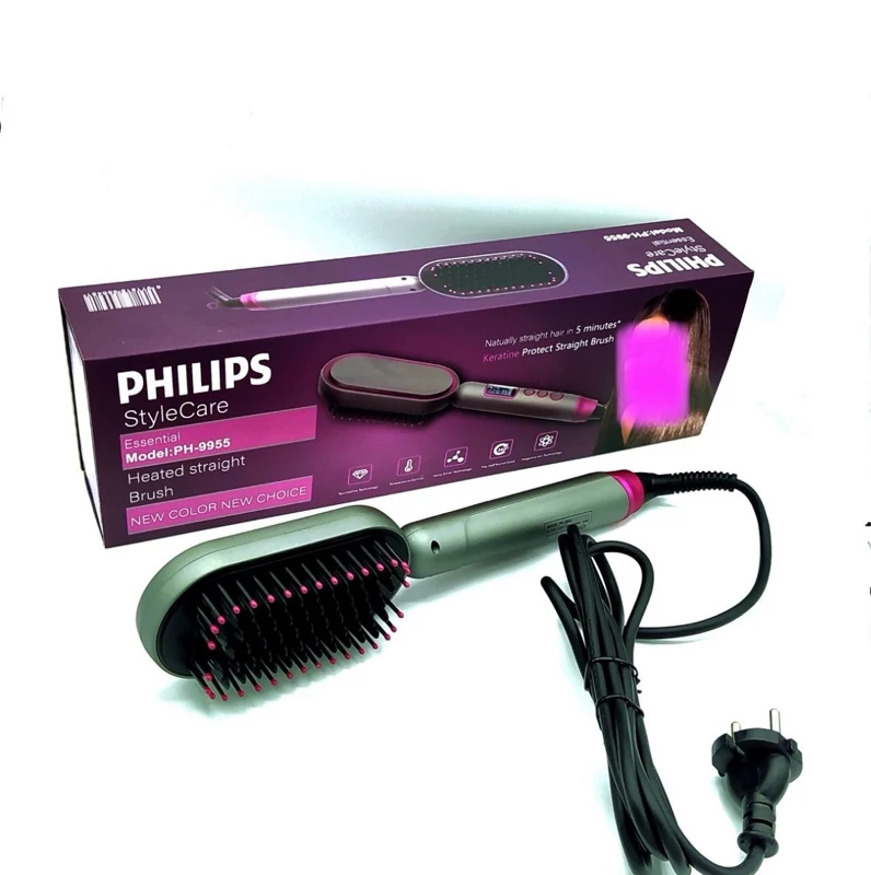 برس حرارتی حرفه ای فلیپس اصل هلند صافی شلاقی چند منظوره شانه کردن ،صاف کردن ،خشک کردن موهای نمناک