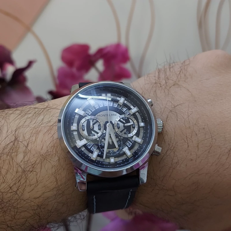 ساعت مچی مردانه برند مون بلان طرح سه موتور فعال (کرنوگراف)