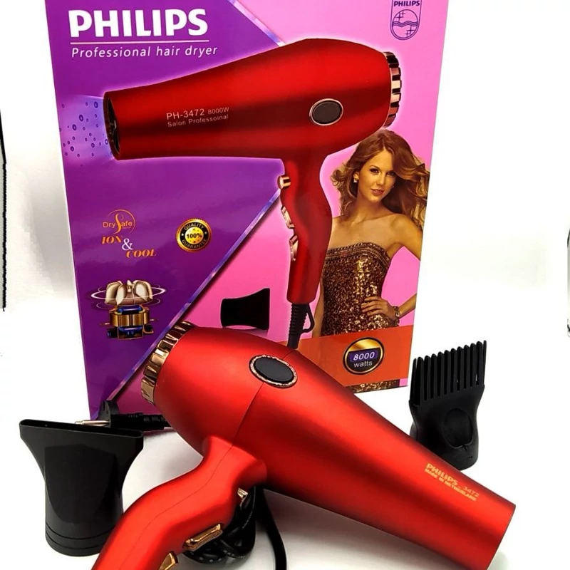 سشوار فیلیپس متور سنگین مدل 3472 موتور 21 مخصوص ارایشگران حرفه ای.