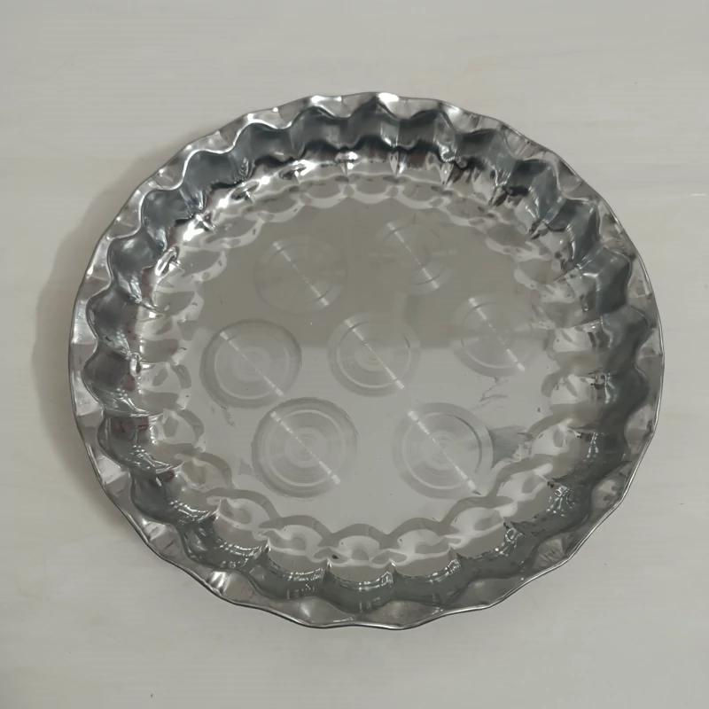 سینی استیل انگشتی سایز 20 سانت (قطر). 