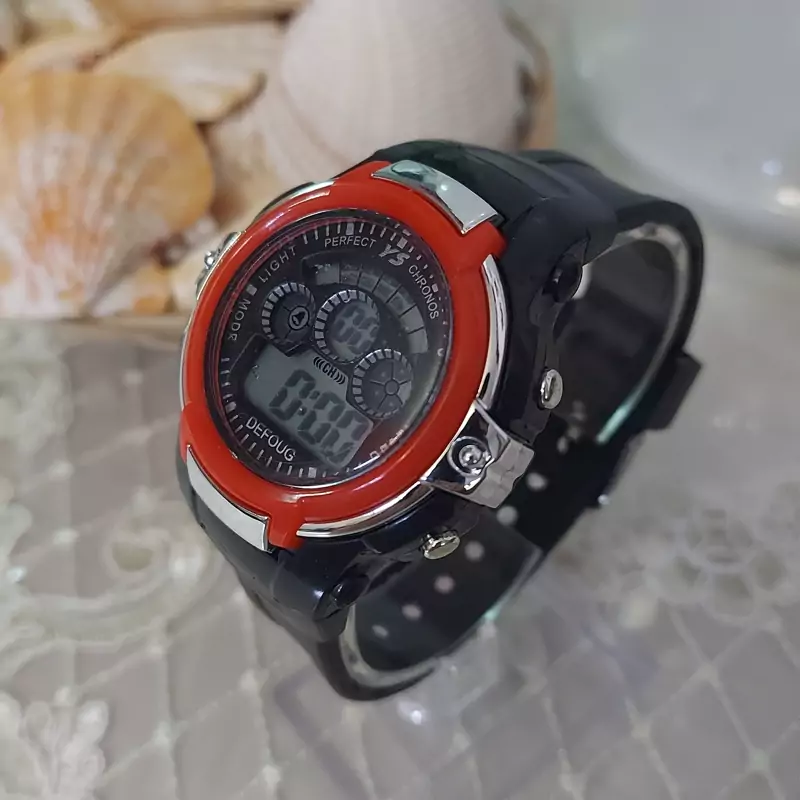 ساعت زنانه مردانه اسپرت ال ای دی کامپیوتری قرمز