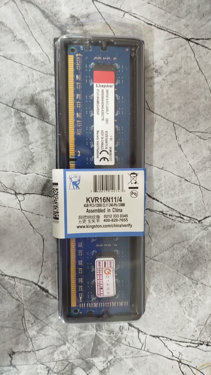 رم کامپیوتر کینگستون تک کاناله 4 گیگابایت Kingston KVR RAM 1600MHz CL11 DDR3