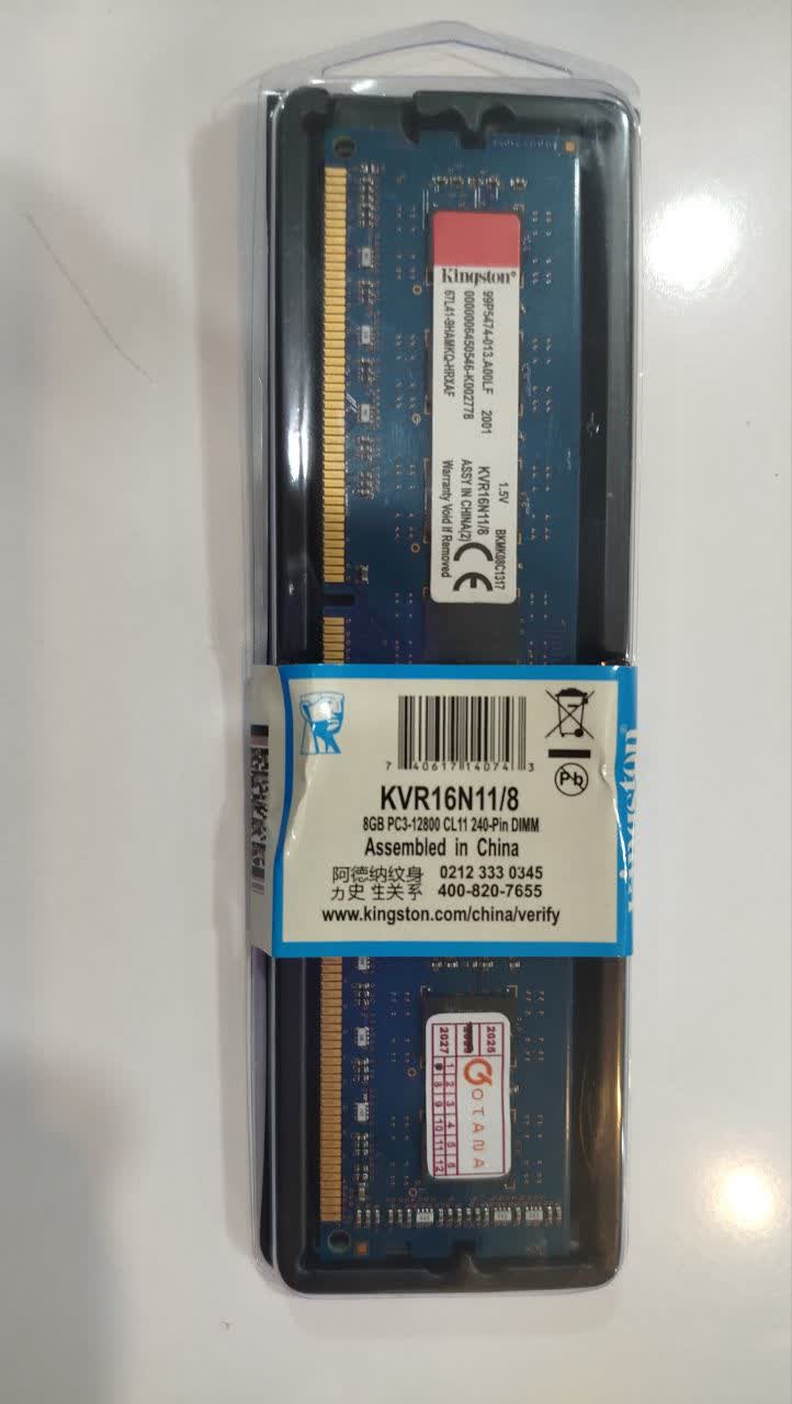 رم کامپیوتر کینگستون تک کاناله 8 گیگابایت Kingston KVR RAM 1600MHz CL11 DDR3