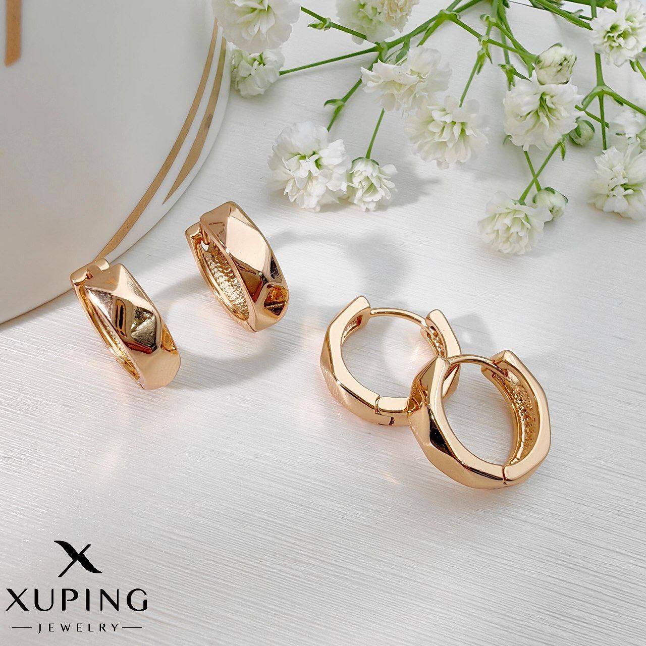 گوشواره ژوپینگ زنانه حلقه ای هندسی کد XG386