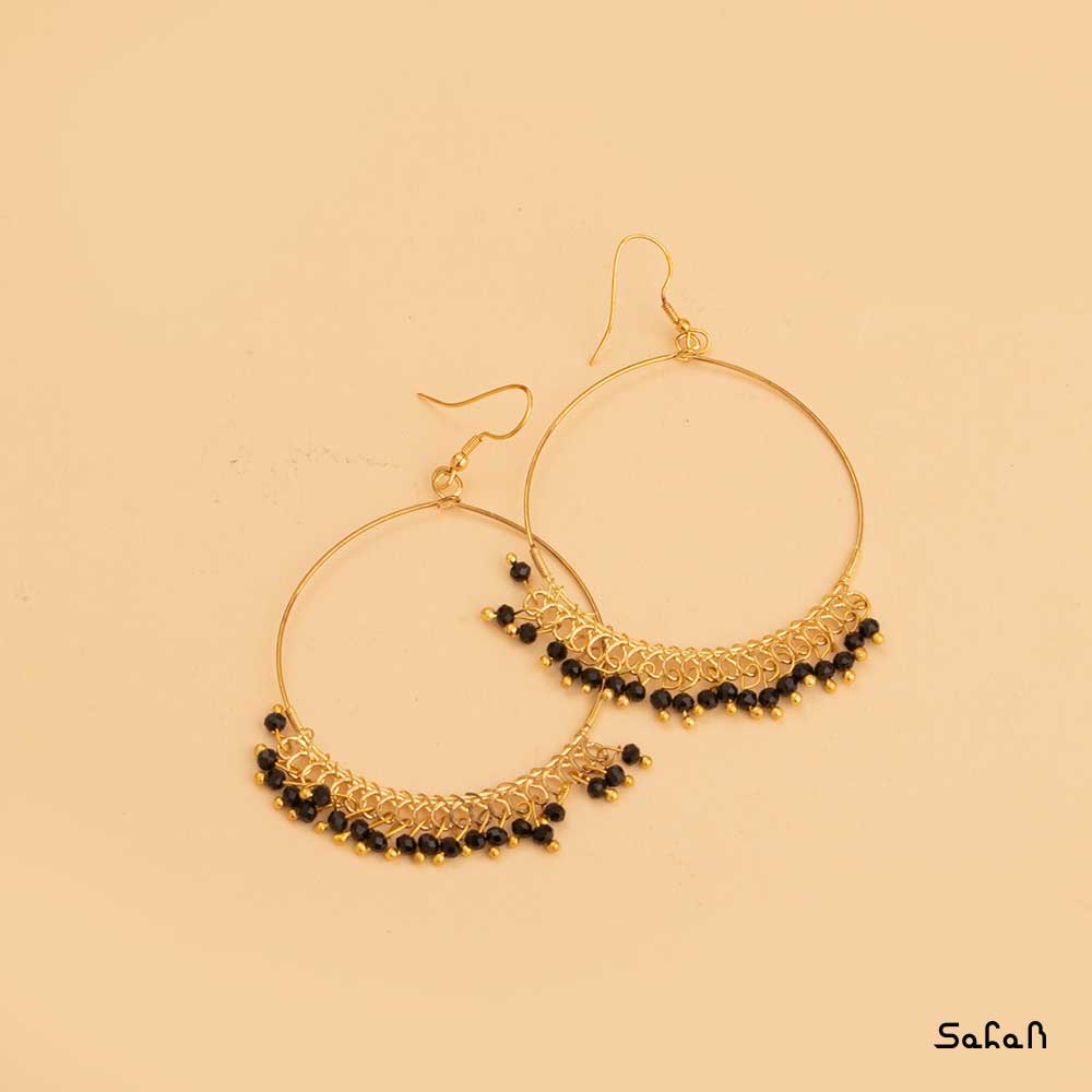 گوشواره هندی برنجی طلایی حلقه ای