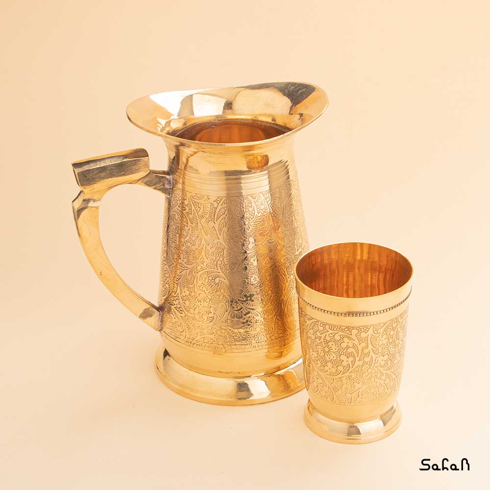 ست پارچ و لیوان هندی طرح طاووس