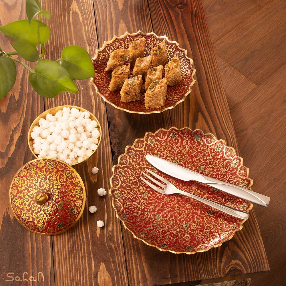 ست پذیرایی برنجی میناکاری کد 340