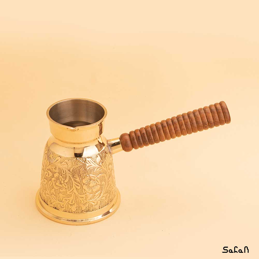 قهوه جوش برنجی طلایی بدون در مدل بوستان سایز 3