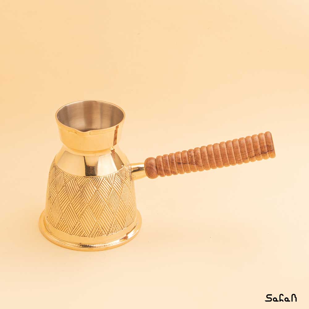 قهوه جوش برنجی طلایی بدون در مدل دالبر سایز 3
