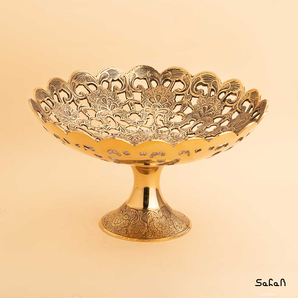 میوه خوری برنجی هندی پایه دار کد 3227
