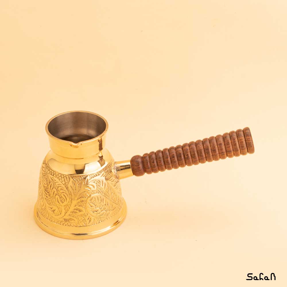 قهوه جوش برنجی طلایی بدون در مدل بوستان سایز 2