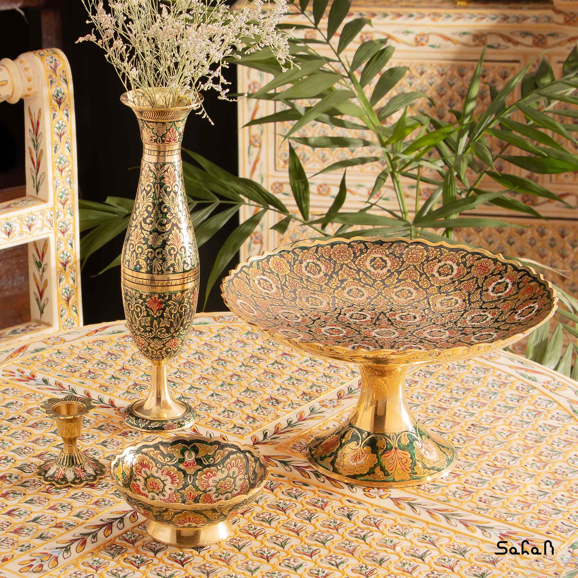 ست پذیرایی برنجی میناکاری کد 007